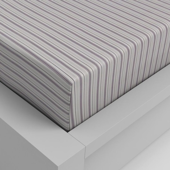 Bavlněné napínací prostěradlo 90x200cm fialový proužek Bavlněné napínací prostěradlo 90x200cm fialový proužek