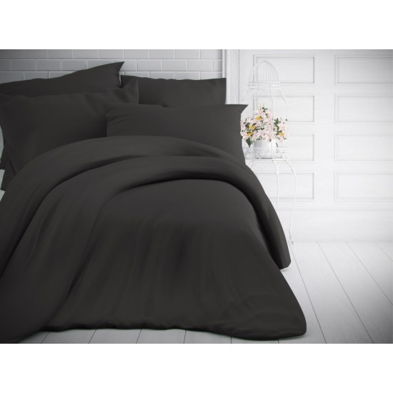 Francouzské jednobarevné bavlněné povlečení 200x200, 70x90cm tmavě šedé Francouzské jednobarevné bavlněné povlečení 200x200, 70x90cm tmavě šedé