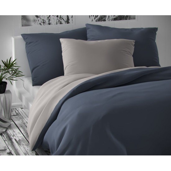 Saténové francouzské povlečení LUXURY COLLECTION 1+2, 200x200, 70x90cm tmavě šedé / světle šedé Saténové francouzské povlečení LUXURY COLLECTION 1+2, 200x200, 70x90cm tmavě šedé / světle šedé