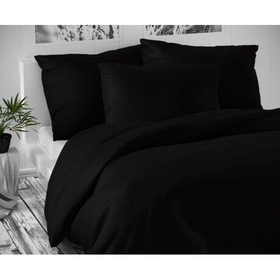 Saténové prodloužené povlečení LUXURY COLLECTION 140x220, 70x90cm černé Saténové prodloužené povlečení LUXURY COLLECTION 140x220, 70x90cm černé