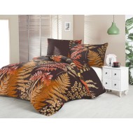 Saténové francouzské povlečení LUXURY COLLECTION 1+2, 220x200, 70x90cm KAPRADÍ hnědé