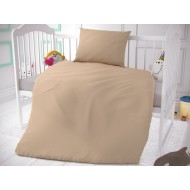 Bavlněné povlečení do dětské postýlky béžové