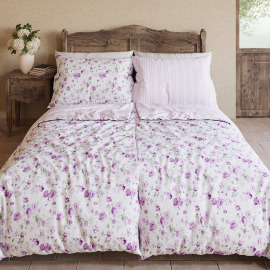 Francouzské prodloužené bavlněné povlečení PROVENCE COLLECTION 240x220, 70x90cm VIENTO růžové Francouzské prodloužené bavlněné povlečení PROVENCE COLLECTION 240x220, 70x90cm VIENTO růžové