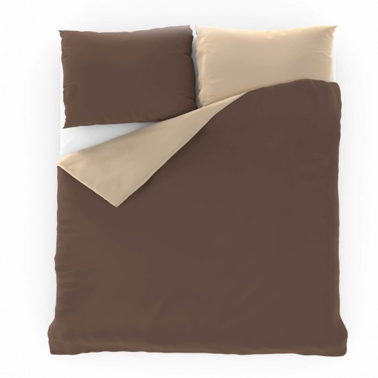 Saténové francouzské povlečení LUXURY COLLECTION 1+2, 240x200, 70x90cm tmavě hnědé / béžové Saténové francouzské povlečení LUXURY COLLECTION 1+2, 240x200, 70x90cm tmavě hnědé / béžové
