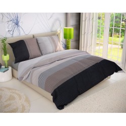 Francouzské bavlněné povlečení DELUX 200x200, 70x90cm NEPTUNE hnědé