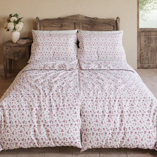 Francouzské prodloužené bavlněné povlečení PROVENCE COLLECTION 240x220, 70x90cm VIOLETA fialová Francouzské prodloužené bavlněné povlečení PROVENCE COLLECTION 240x220, 70x90cm VIOLETA fialová