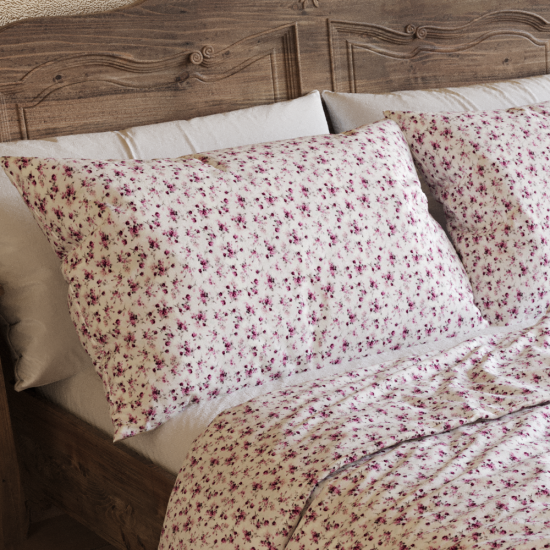 Francouzské prodloužené bavlněné povlečení PROVENCE COLLECTION 240x220, 70x90cm VIOLETA fialová Francouzské prodloužené bavlněné povlečení PROVENCE COLLECTION 240x220, 70x90cm VIOLETA fialová