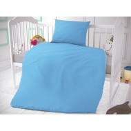 Bavlněné povlečení do dětské postýlky modré