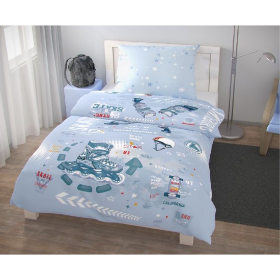 Prodloužené ložní povlečení pro mladé 140x220, 70x90cm Skate Prodloužené ložní povlečení pro mladé 140x220, 70x90cm Skate