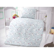 Bavlněné povlečení do dětské postýlky Unicorn šedý