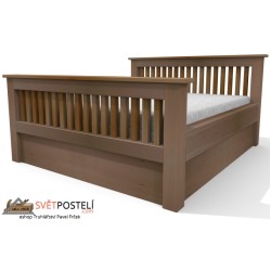 Postel z masivu Usir s úložným prostorem a vysokou bočnicí